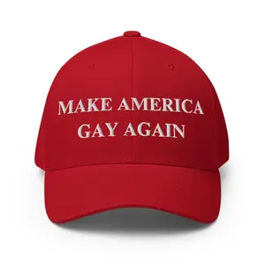 Make America Gay Again Stretch-Fit Cap, LGBTQ+ Pride Embroidered Hat | Structured Twill Cap