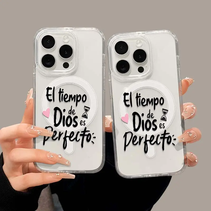 1PC High-transparency Magnetic Phone Case, Minimalist & Versatile Design. Material: Hard PC back panel, TPU bumper edges for iPhone 17/16/15/14/13/12/11 Pro Max, Plus DLPMA003004