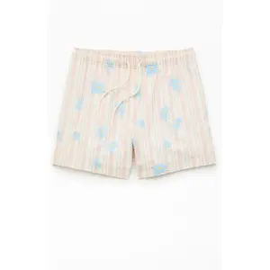 Pacsun Men's Muted Garden Striped Seersucker 4.5" Swim Trunks