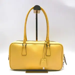 Pre-owned PRADA cowhide Shoulder Bags Yellow Calfskin Handbag
