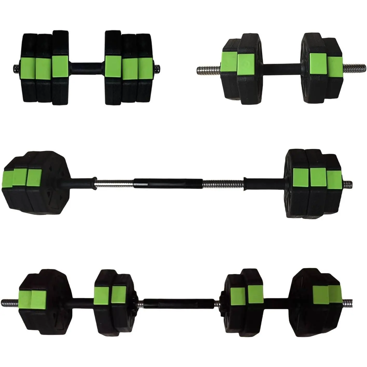 Adjustable Weights Dumbbell Set - 17-Piece Comprehensive Set with Multiple Weights (30/44/66/88 LBS), Premium PE Material, Anti-Slip ABS Grip, 4-in-1 Multi-Functional Design