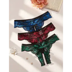 Women's Sexy Lace Panty Set - Contrast Stitching, Elegant Design for Everyday Wear