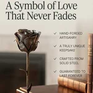 Handcrafted Forever Rose - Elegant  Metal Rose for Home Decor and Gift Giving