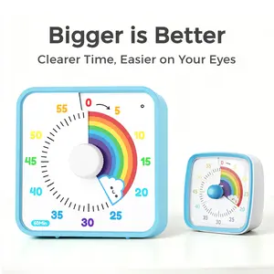 Large Visual Timer 60 Minute for Kids and Adults, Rainbow Visual Timer, Non-Ticking 7.5 Inch Large Visual Countdown Timers for Classroom Desk Countdown Clock with Magnetic Backing, Kids Pomodoro Timer Clock