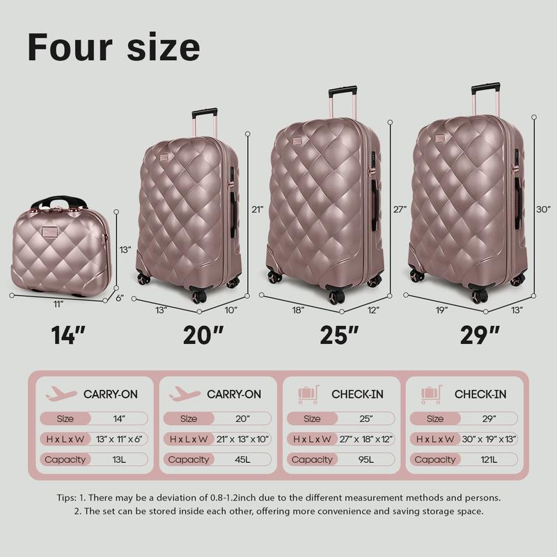 New York Xpress  Stylish Travel Luggage Set - PP Material, TSA Lock, 8-Wheel Spinner - Multiple Colors for Men & Women luggage