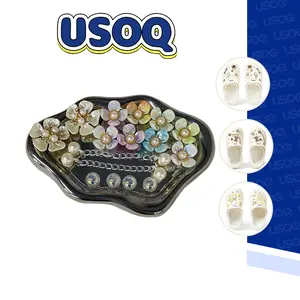 USOQ 68 Types Shoe Charms Bling Gems Plastic Butterfly Flower Sparkling Rhinestones Pearl DIY Shoe Decoration Charms for Women's Party Favor