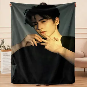 Zhang linghe  flannel blanket, exclusive gift for home, office, camping travel, personalized pattern design, modern style, soft texture