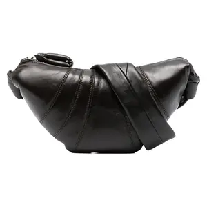 Unisex Soft Nappa Small Croissant Bag "DARK CHOCOLATE" BG0003 LL095 BR490