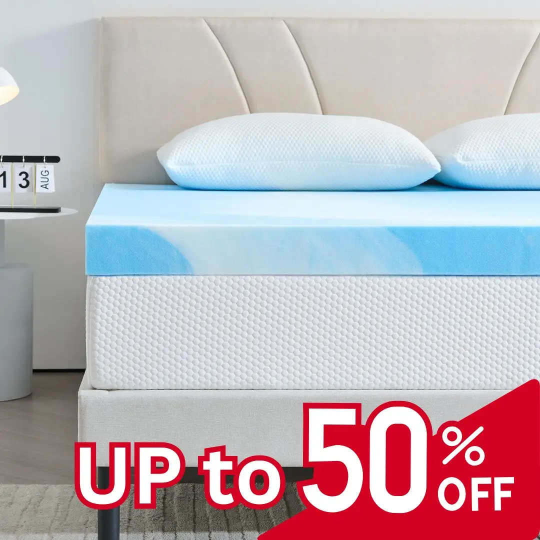 Twolike Mattress Toppers, Gel-infused High-Density Comfy Foam Topper, Cooling Mattress in a Box, Twin Full Queen King