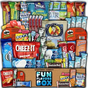 Favorite Snack Box Cookies Chips Candy Snacks Care Package 50 Count Care Package