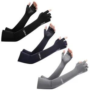 Ice Silk Extended Arm Sleeves UPF 50+ UV Protection Breathable Ice Sleeves for Men Women Ideal for Summer Outdoor Sports Driving Electric Scooter Riding Sun Protection