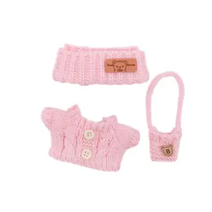 Fashion Doll Clothing Set, Handmade Crochet Three-Piece, Includes Bag and Hat, Perfect Gift for Birthdays and Holidays