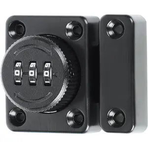 Password Gate Latch Slide Bolt Latches Lock,Safety Double Sided Gate Hardware,MSS002-B Black