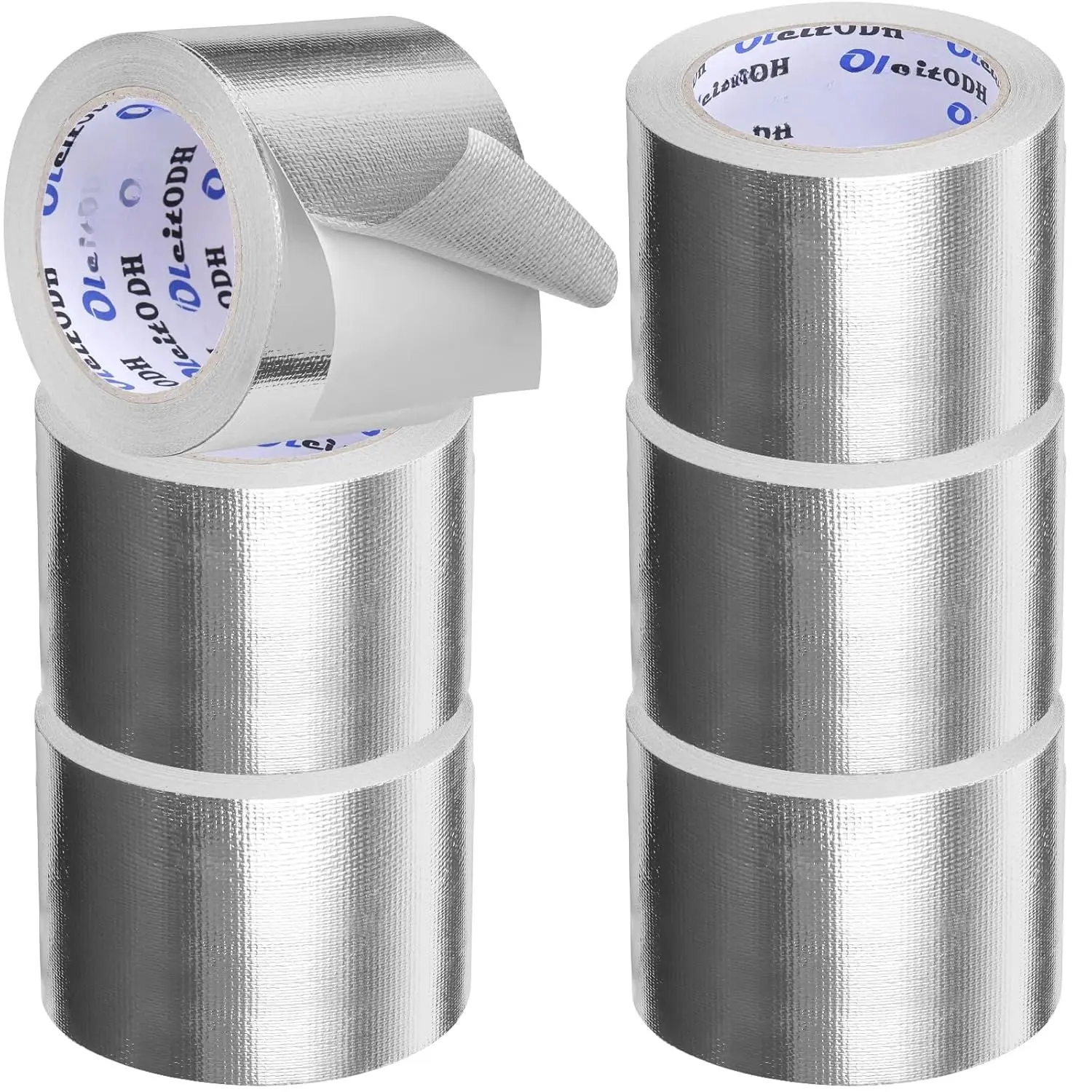 6Pack Adhesive  Foil Fiberglass Heat Shield Tape 4in x 66ft  Self-Adhesive Reflective Foil Tape Thick Heat Resistant Tapes for HVAC Ducts Furnace Dryer Vent Auto Engine Insulation Repair