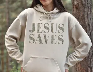 Jesus Saves Sweatshirt, Christian Faith Crewneck, Catholic Gift for Him Her, Religious God Apparel, Camo Christian Pullover, Made in USA