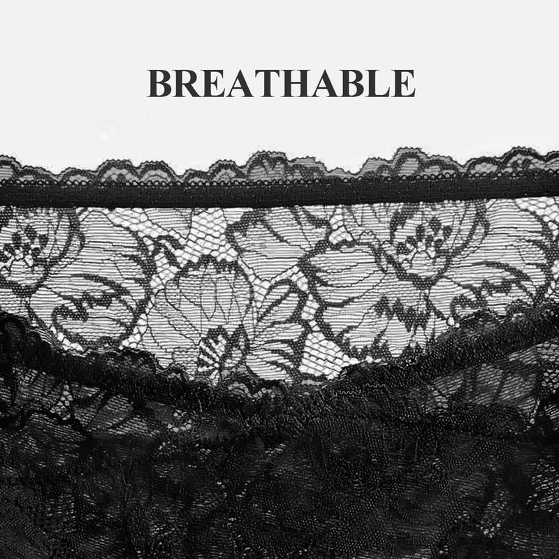 Morelect High Waist Cotton Panties for Women.5/7/10 Pcs Breathable Lace Trim Briefs.Soft Comfy Daily Wear.Elegant All Seasons Women's Underwear.