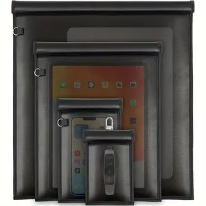 Faraday Bags for Car Keys, Phones, Tablets, Laptops, 4-Pack Faraday Cage, Anti-Tracking, Fireproof & Waterproof Protection, Car Key Accessory, Car Key Holder, Car Key Protector