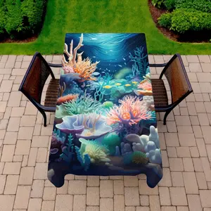 MWW C1TCLRGETDL6VM 58 x 102 in. The Reef Purple Indoor & Outdoor Tablecloth for Home Decor