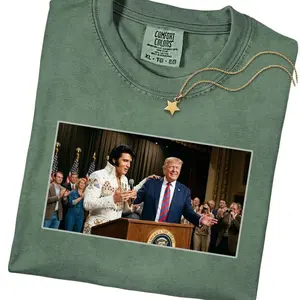 The King with The King T-Shirt, Trump and Elvis Comfort Colors Shirt, Unisex Donald Trump Elvis Graphic Tee, MAGA Shirt