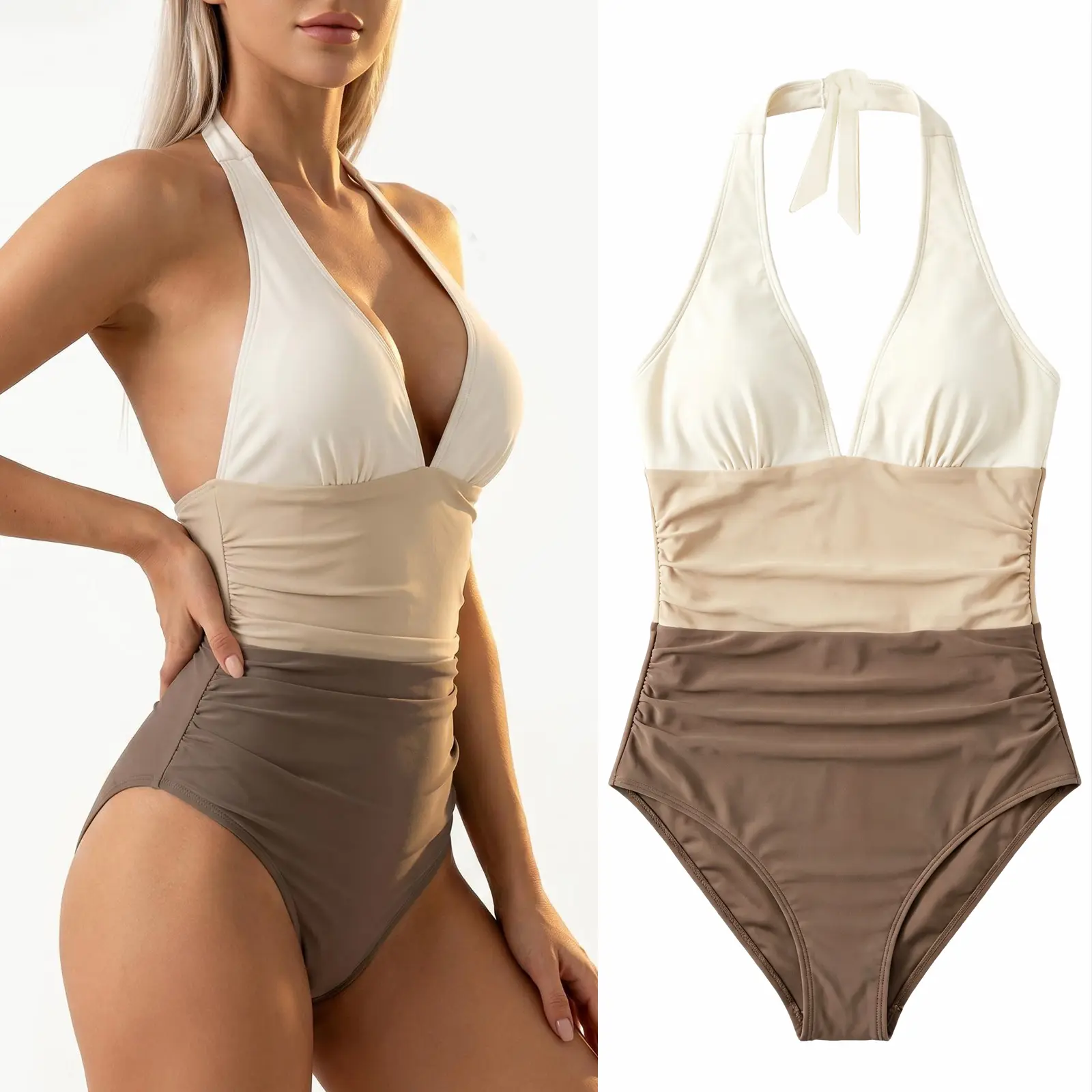 Women's One Piece Swimsuit Tummy Control V Neck Bathing Suits 2026