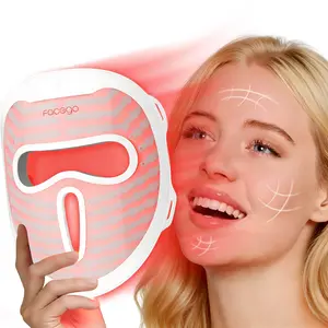 Facego  Red Light  Mask for Face - Cordless, Rechargeable, Eye-Protection Design Red Light Therapy Mask for Sensitive Skin, At-Home Skincare Tool