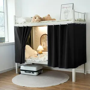 NKM 2pcs Blackout Bottom bunk Bed,bunkbed Curtains for The Bottom bunk,Dorm Bed Curtains with Black Shading Coating for Students Single Sleeper