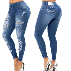 W90-654 Buttlifting Colombian Jeans High-quality Colombian jeans with stretch