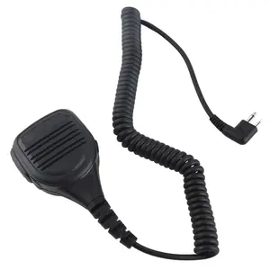 3.5mm Headphone Jack Speaker Mic Talkie Radio Hand Microphone with Steel Belt Clip