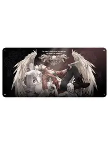 WeXAnime - Dante Devils May Cry Anime Mouse Pad Extended Gaming Desk Mat, Large Non-Slip Keyboard Mouse Pad, Waterproof Desk Mat for Office and Gaming, Stitched Edges, Smooth Surface, Custom Anime Desk Pad, 24x12 31x12 40x20 Inch