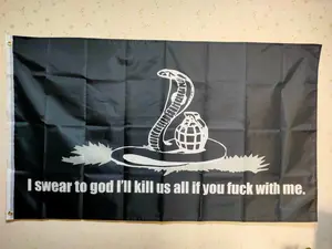Funny Gadsden Flag: I Swear To God Snake Banner - Don't Tread On Me
