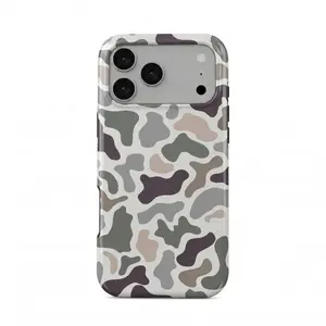 Vintage Duck Hunter Camo Phone Case for iPhone 17 Pro Max, Sage Mauve Neutral Aesthetic Shockproof Cover, Gorpcore Sage Camo Aesthetic Phone Case