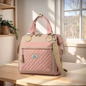 Large capacity multifunctional lightweight zipper lunch bag. Adjustable detachable shoulder strap, hand-held lunch bag gift for women, sturdy and reusable summerwins