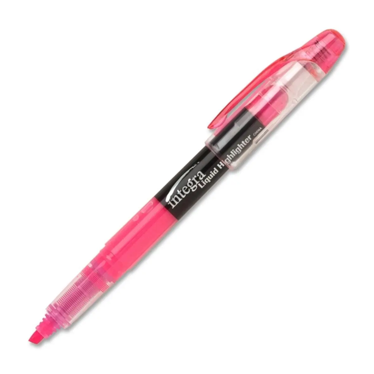 212 MAIN Integra Liquid Highlighter Pen - Chisel Tip, Free-Flowing, Visible Ink, Fluorescent Pink Writing Tool for Office Stationery Needs