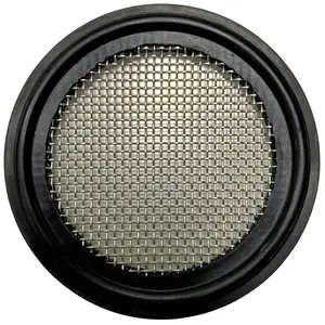 1.5" Sanitary Tri-Clamp Gaskets (Pack of 2), Bonded Type Screen (#20 Mesh/ 841 μm) Gaskets, Black EPDM