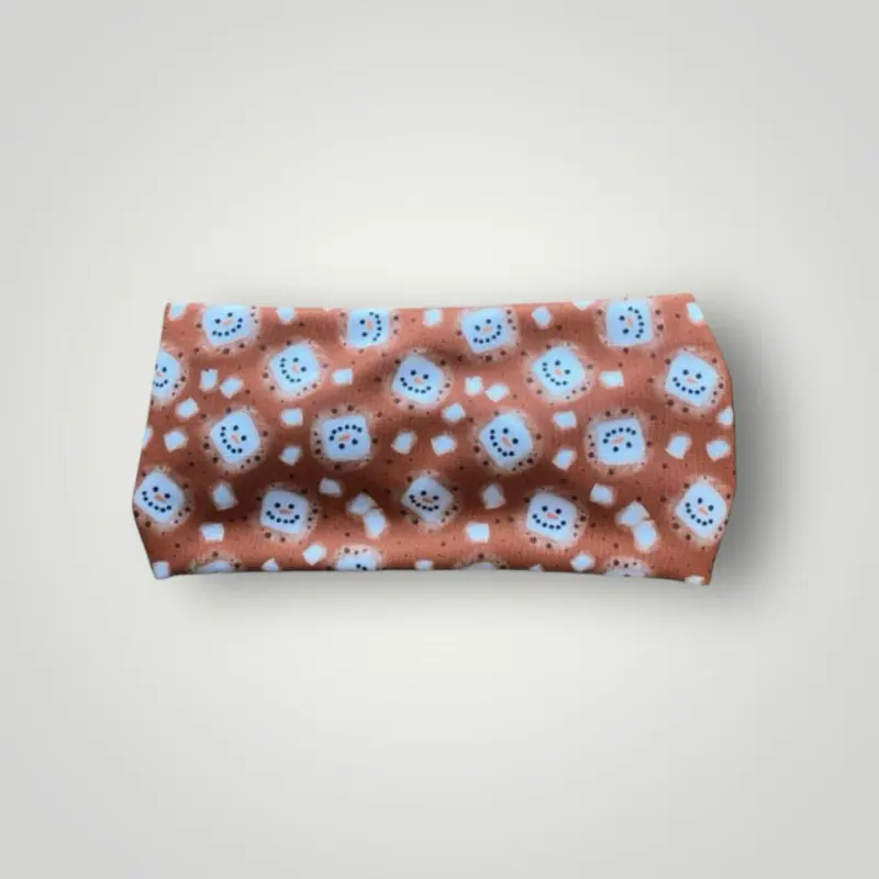Hot Chocolate Moisture Wicking Headband with Snowman Pattern for Winter Activities