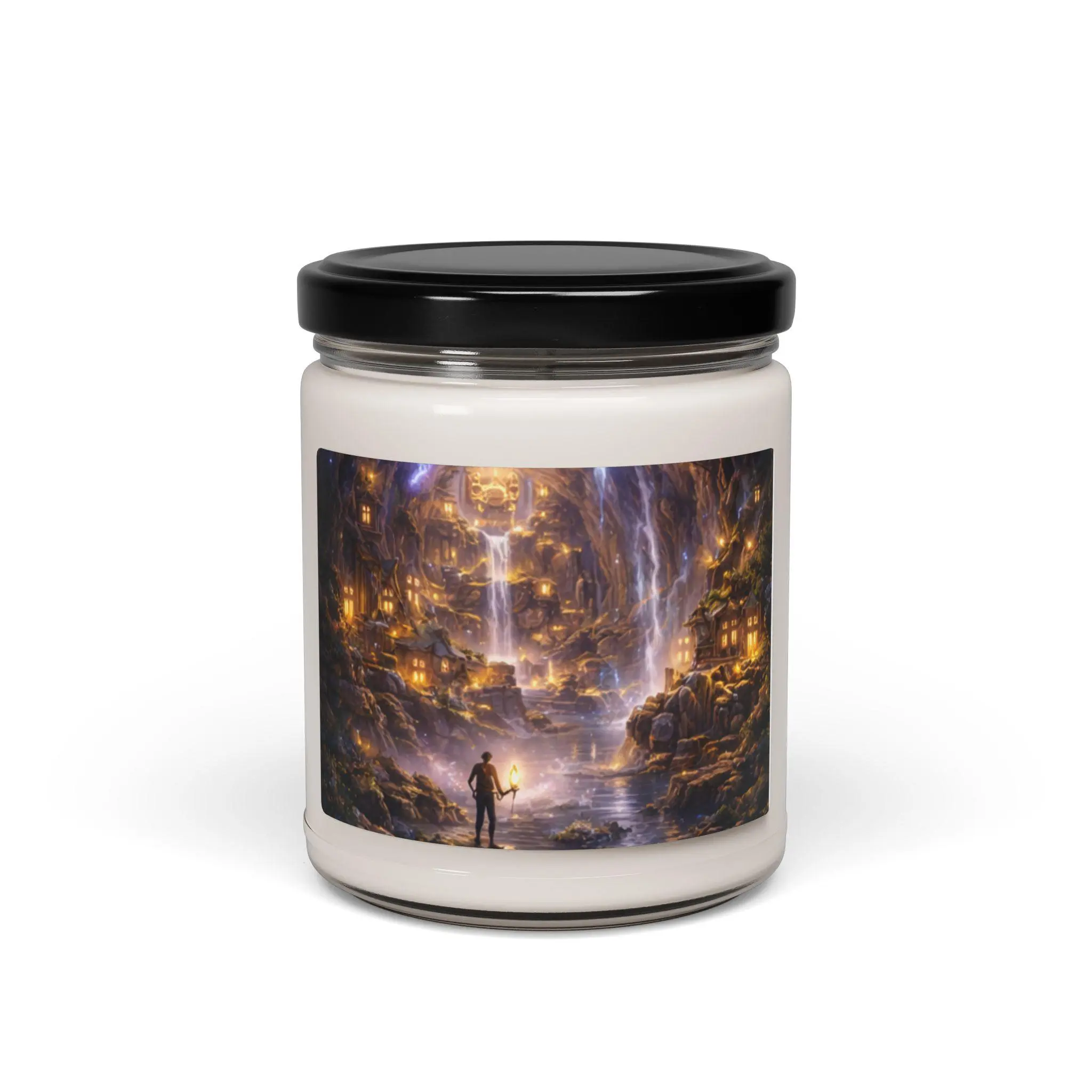 Mystic Waterfall City Candle 9oz Soy Jar | Fantasy Landscape Scented Candle