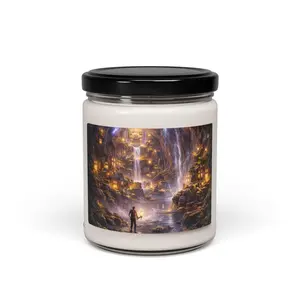 Mystic Waterfall City Candle 9oz Soy Jar | Fantasy Landscape Scented Candle