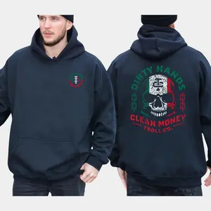 Dirty Hands Clean Money Mexican Flag Skull Hoodie, Dirty Hands Clean Money Hoodie, Blue Collar Men's Graphics Shirt, Mexican Dad Gifts, Workwear Graphics Hoodie, Casual Mens Wear