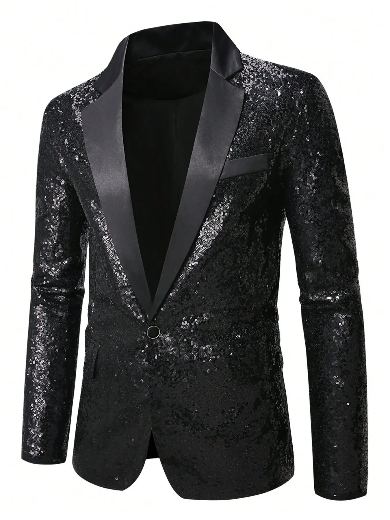 Men's Performance Suit with Sequins, Patchwork, Slim Fit, Four-Season Formal Wear, Ideal for Shows, Parties, Weddings, Hosting, Performances, and Party Outfit