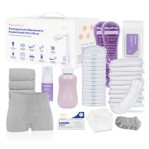 Upgraded Postpartum Essentials Recovery Kit for Women: Labor Delivery Post Partum 11pc - Perineal Healing Foam & Upside Down Peri Bottle | 6 Disposable Underwear | Soothing Pads | Nursing & Maxi Pads Mum Sensitive