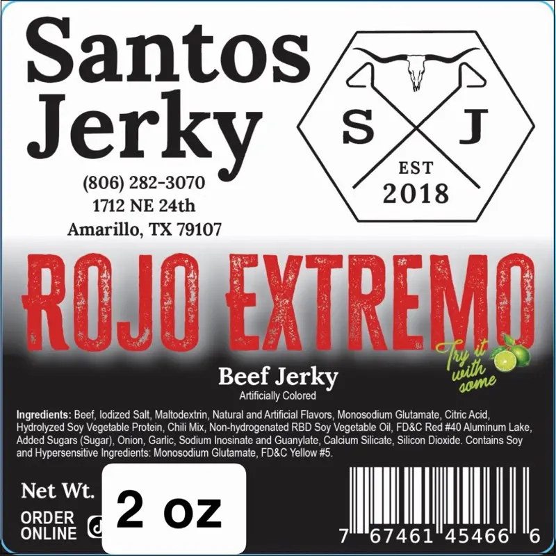 2 oz Crumbs Santos Jerky ROJO EXTREMO Beef Jerky 2 oz Crumbs Santos Jerky ROJO EXTREMO Beef Jerky
