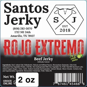2 oz Crumbs Santos Jerky ROJO EXTREMO Beef Jerky