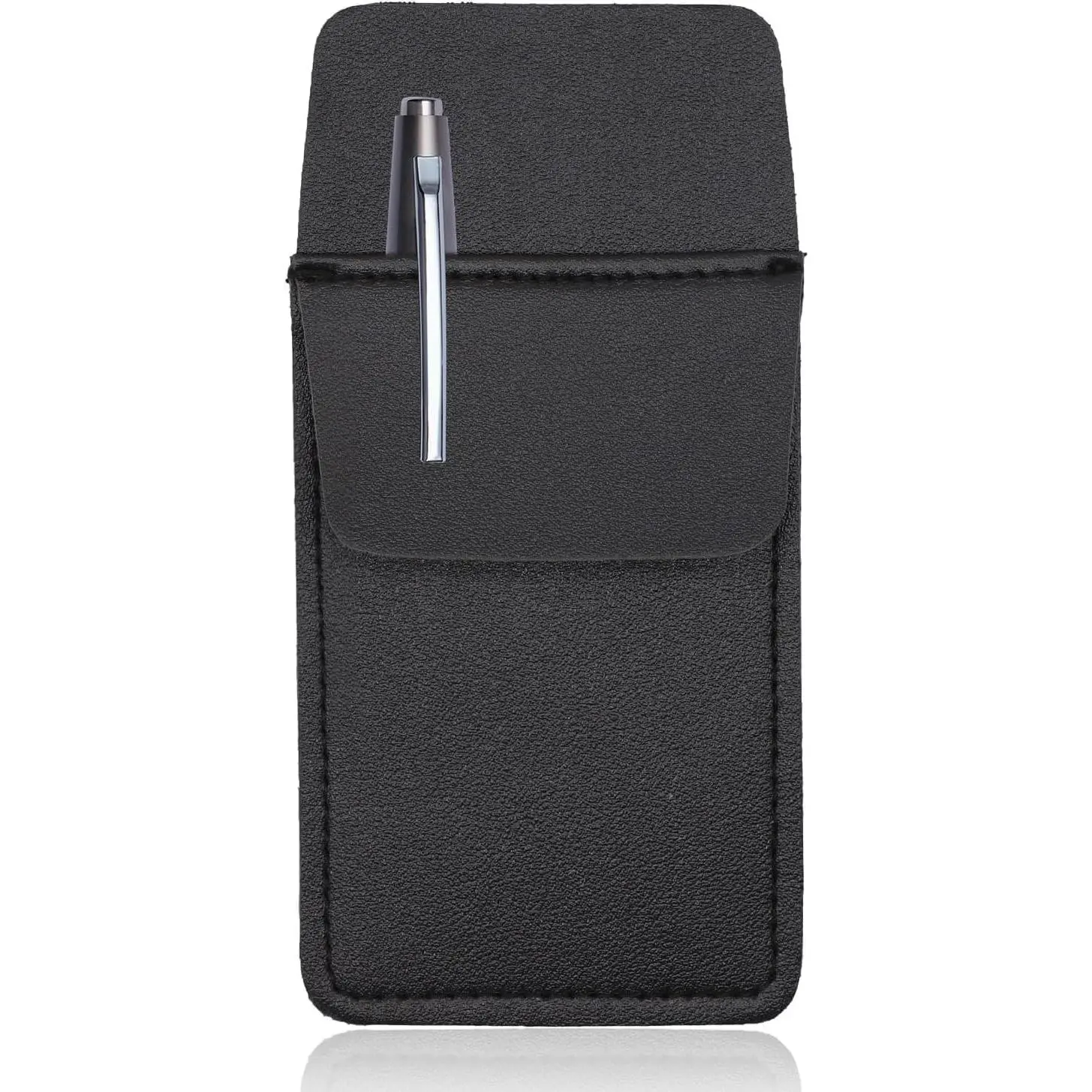 1 Pc Black Premium PU Leather Pocket Protector Pen Holder Organizer Pouch for Shirts Lab Coats Pants Pen Sleeve Writing and Correction Supplies