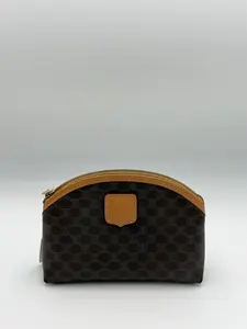 Pre-owned Canvas Small Leather Goods Celine Macadam Brown Pouch
