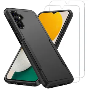 Entronix Bundle Compatible with Galaxy A16 - Soft-Touch Dual-Layer Case & 2 Clear Screen Protectors Cover Rubber Tempered Dustproof