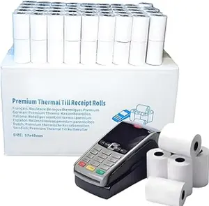 57 x 40 mm Premium Thermal Paper Till Receipt Roll for PDQ Credit Card Machine, POS, EPOS [Pack of 20]