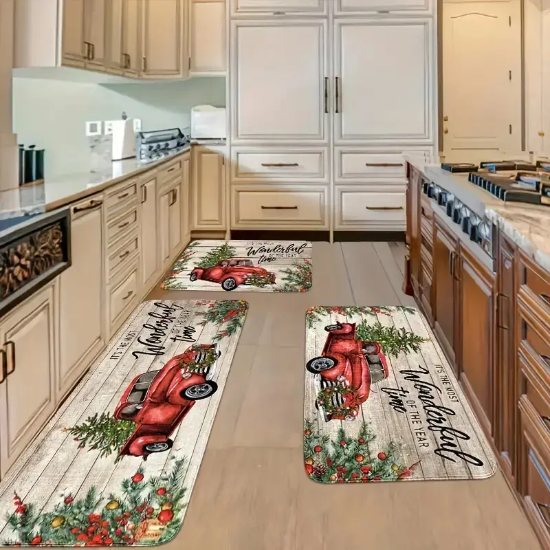 Witch-Themed Fluffy Rectangular Non-Slip Halloween Doormat - Quick-Dry Flannel, Ultra-Comfortable Machine-Washable Farmhouse Kitchen Rug, Floral Area Rug for Bathroom Home Decor, Farmhouse Kitchen Rugs