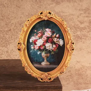 1PC Oval Frame Refrigerator Magnet, Fridge Magnets, Oil Painting Flower Design, Home Decor for Aesthetic Lovers, Perfect Holiday Gift