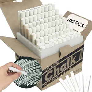 Chalk for Blackboard – 100 Sticks – White – Non-Toxic, Low Dust – Classroom & School Chalk