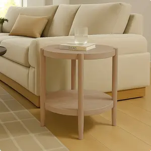 Sinclair Round End Table, Natural
